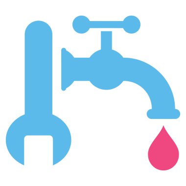 Sıhhi tesisat düz vektör simgesi