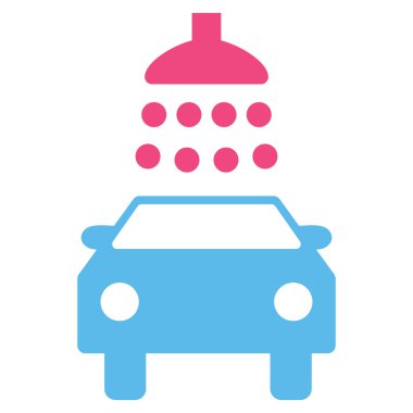 Araba duş düz vektör simgesi