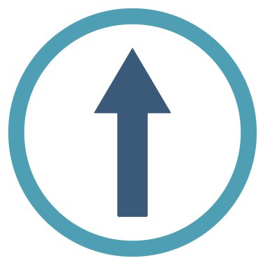 Up Rounded Arrow Flat Vector Symbol