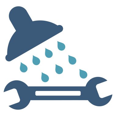 Duş sıhhi tesisat düz vektör simgesi