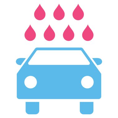 Araba duş düz vektör simgesi