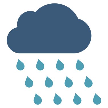 Yağmur bulutu düz vektör simgesi