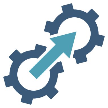 Gear Integration Flat Vector Symbol