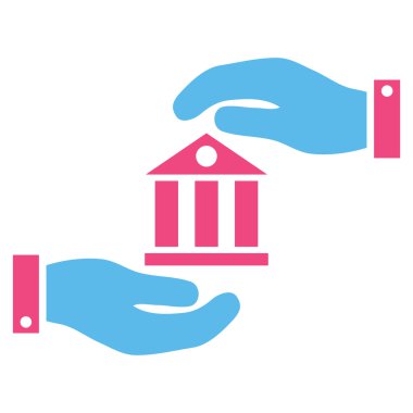 Banka hizmet düz vektör simgesi