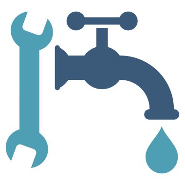 Sıhhi tesisat düz vektör simgesi