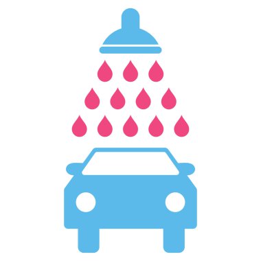 Araba duş düz vektör simgesi