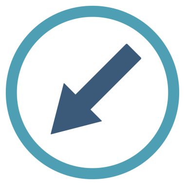 Down-Left Rounded Arrow Flat Vector Symbol