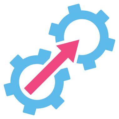 Gear Integration Flat Vector Symbol