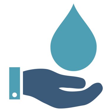 Su hizmet düz vektör simgesi