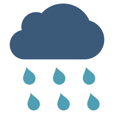 Yağmur bulutu düz vektör simgesi