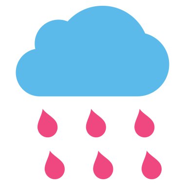 Yağmur bulutu düz vektör simgesi