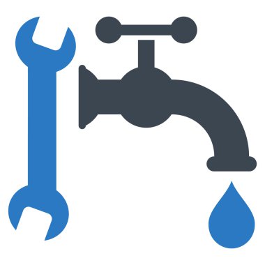 Sıhhi tesisat düz vektör simgesi