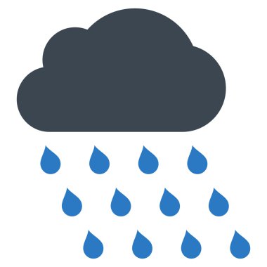 Yağmur bulutu düz vektör simgesi