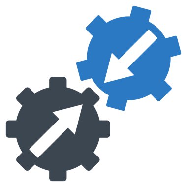 Gear Integration Flat Vector Symbol