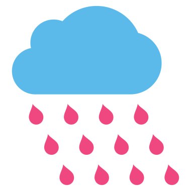 Yağmur bulutu düz vektör simgesi