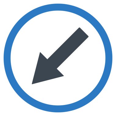 Down-Left Rounded Arrow Flat Vector Symbol