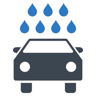 Araba duş düz vektör simgesi