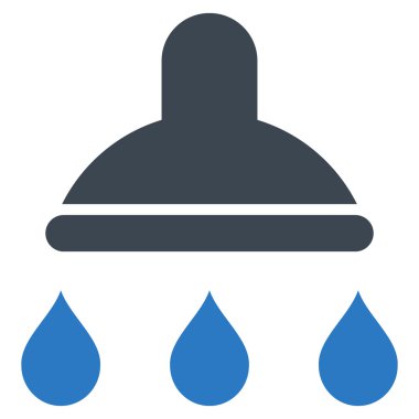 Duş düz vektör simgesi