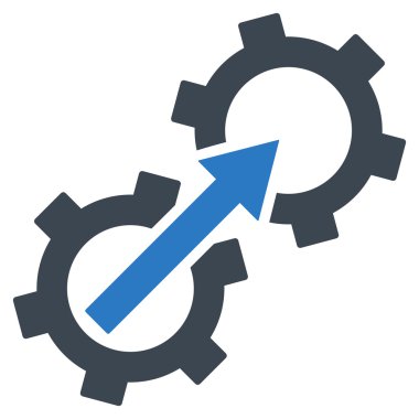 Gear Integration Flat Vector Symbol