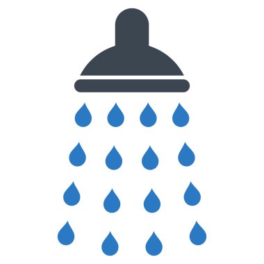 Duş düz vektör simgesi