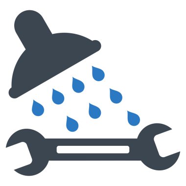 Duş sıhhi tesisat düz vektör simgesi