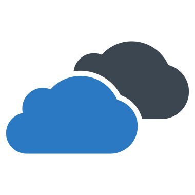 Bulutlar düz vektör simgesi