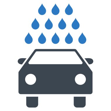 Oto yıkama düz vektör simgesi