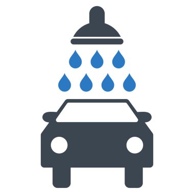 Oto yıkama düz vektör simgesi