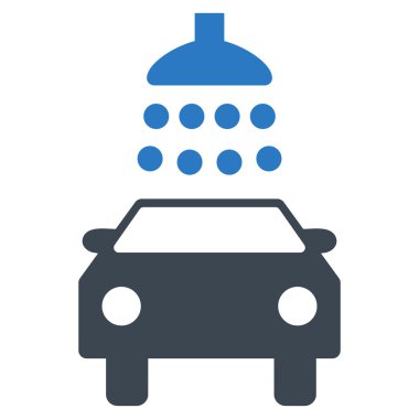 Araba duş düz vektör simgesi