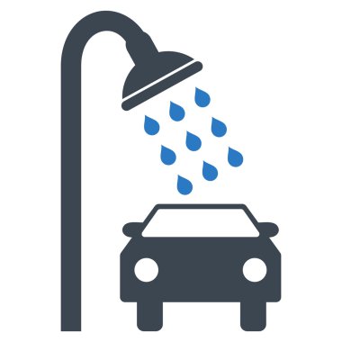 Araba duş düz vektör simgesi