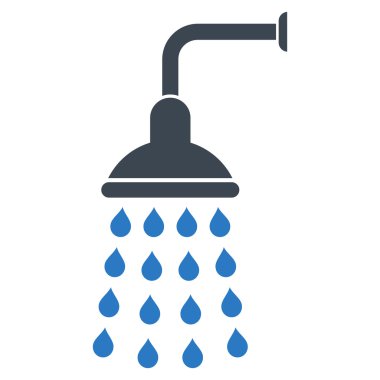 Duş düz vektör simgesi