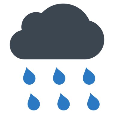 Yağmur bulutu düz vektör simgesi