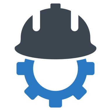 Geliştirme kask düz vektör simgesi