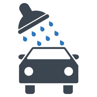 Oto yıkama düz vektör simgesi