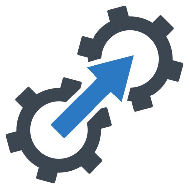 Gear Integration Flat Vector Symbol