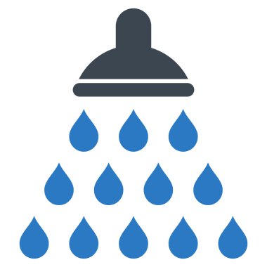 Duş düz vektör simgesi