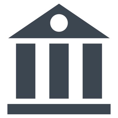 Bank Building Flat Vector Symbol