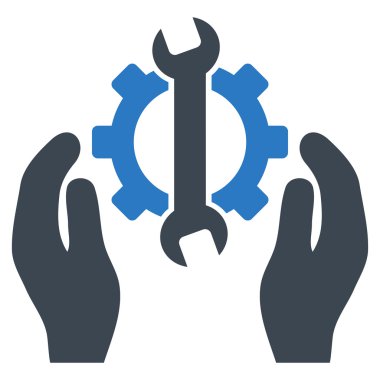 servis düz vektör sembolünü onar