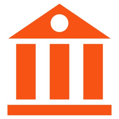 Bank Building Flat Vector Symbol