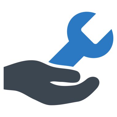 servis düz vektör sembolünü onar