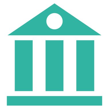 Bank Building Flat Vector Symbol