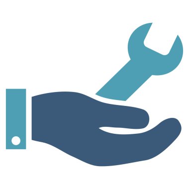 servis düz vektör sembolünü onar