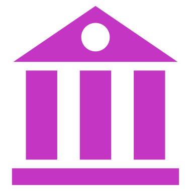 Bank Building Flat Vector Symbol