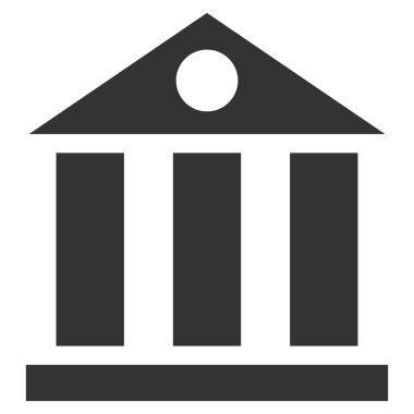 Bank Building Flat Vector Symbol