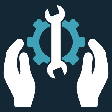 servis düz vektör sembolünü onar