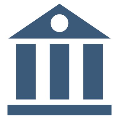 Bank Building Flat Vector Symbol
