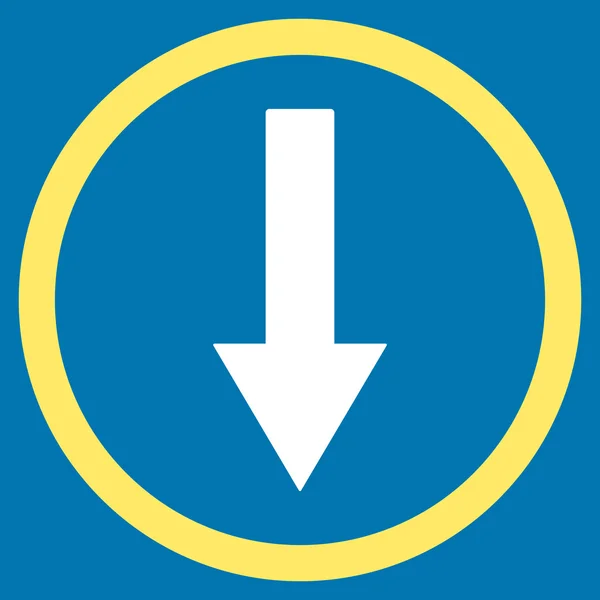 Down Rownded Arrow Flat Vector Symbol — 图库矢量图片