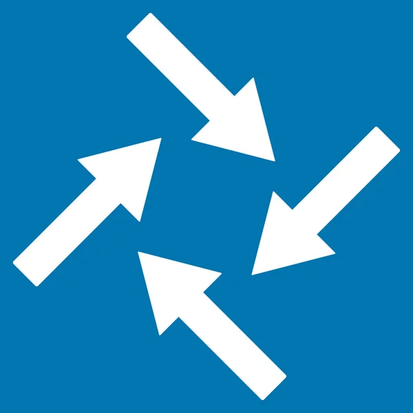 Centripetal Arrows Flat Vector Symbol — Stok Vektör