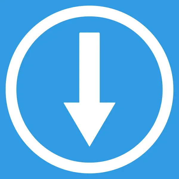Down Rownded Arrow Flat Vector Symbol — Stock vektor