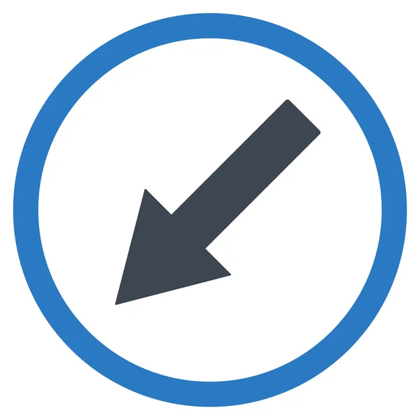 Down-Left Rounded Arrow Flat Vector Symbol — Stockový vektor